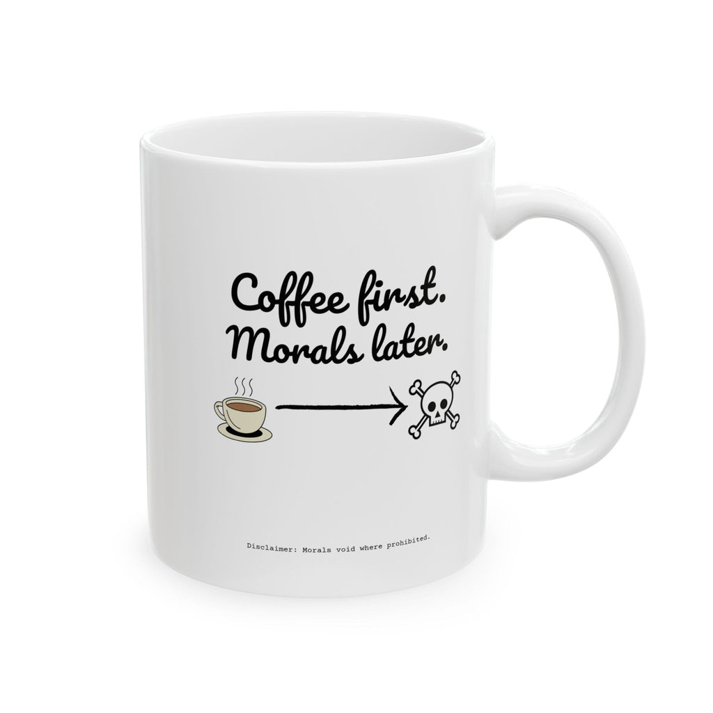 Funny Coffee Ceramic Mug - 'Coffee, Bones, and a Good Time!' 11oz & 15oz