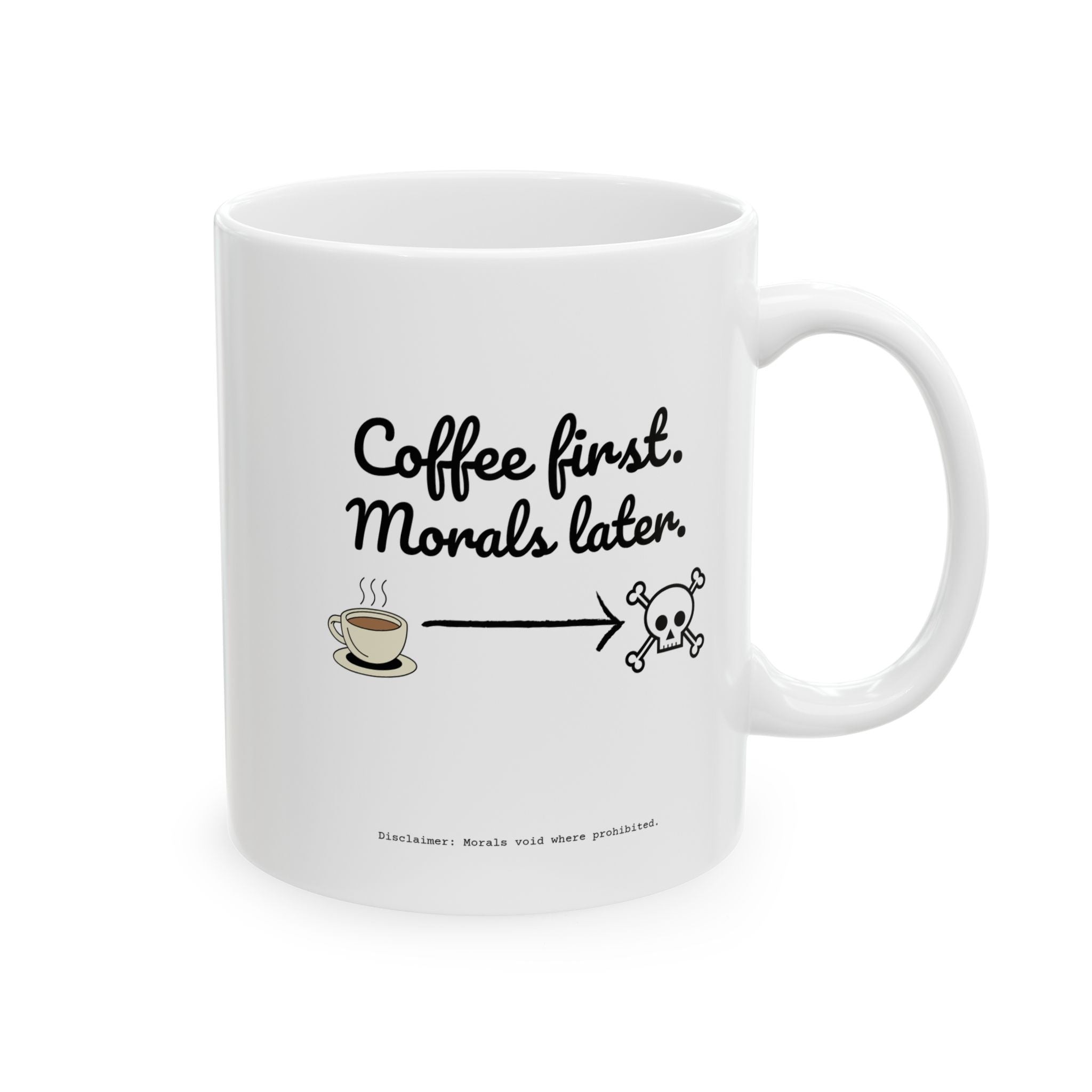 Funny Coffee Ceramic Mug - 'Coffee, Bones, and a Good Time!' 11oz & 15oz