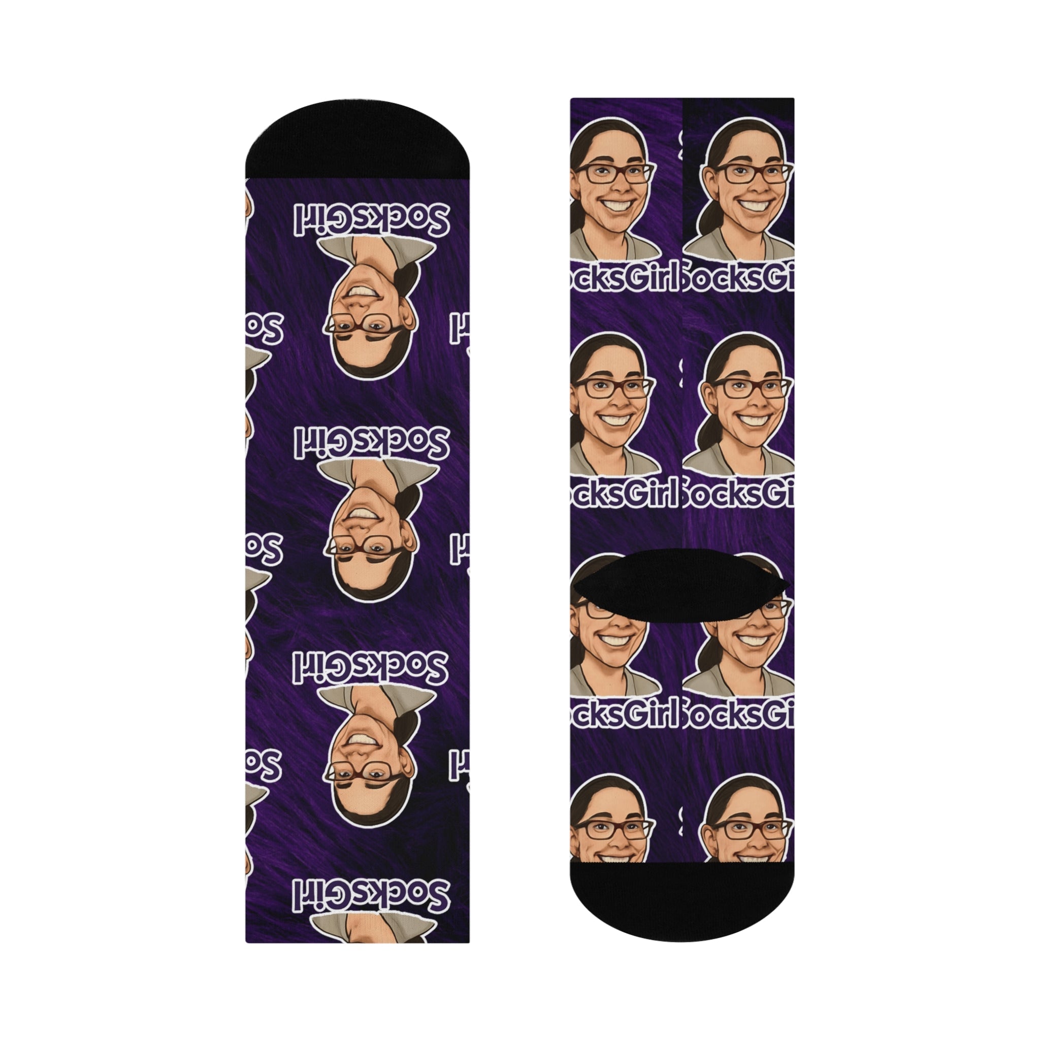 SocksGirl Pattern Crew Socks – Funny Custom Cartoon Socks Featuring a Certified Icon