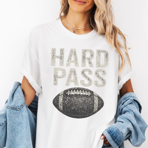 Hard Pass Football Comfort Color Graphic T-Shirt