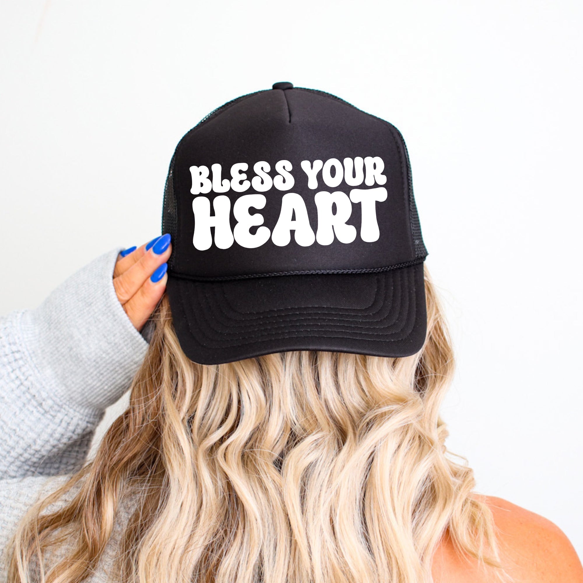 Bless Your Heart, Sassy, Funny, Black Snapback Trucker Hat