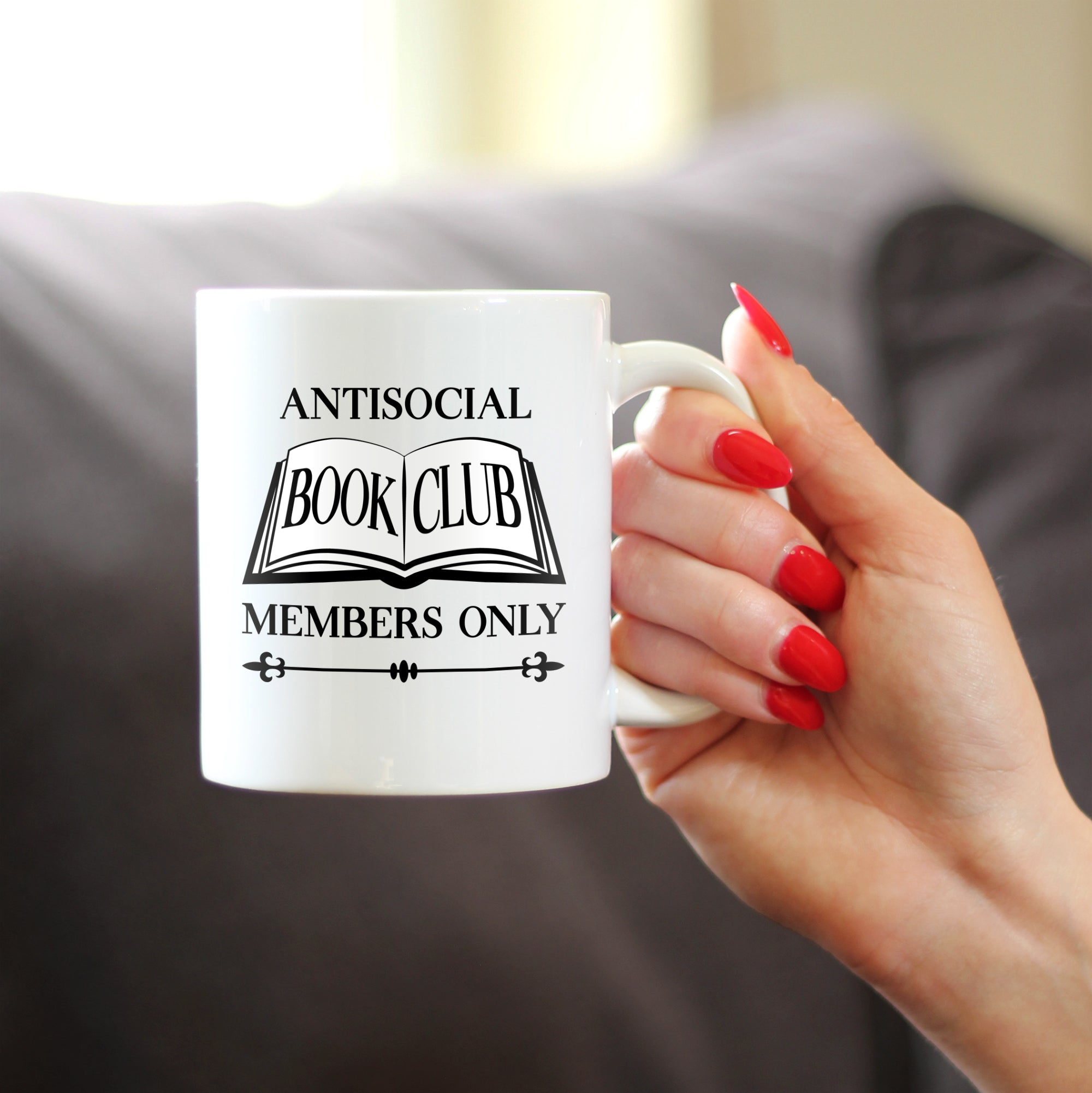 Antisocial Book Club Coffee Mug Funny Gifts for Introverts and Book Club White Ceramic Coffee Cup