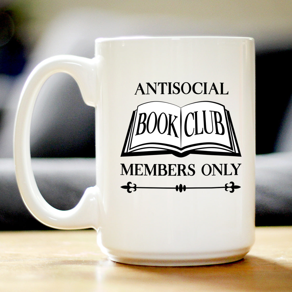 Antisocial Book Club Coffee Mug Funny Gifts for Introverts and Book Club White Ceramic Coffee Cup