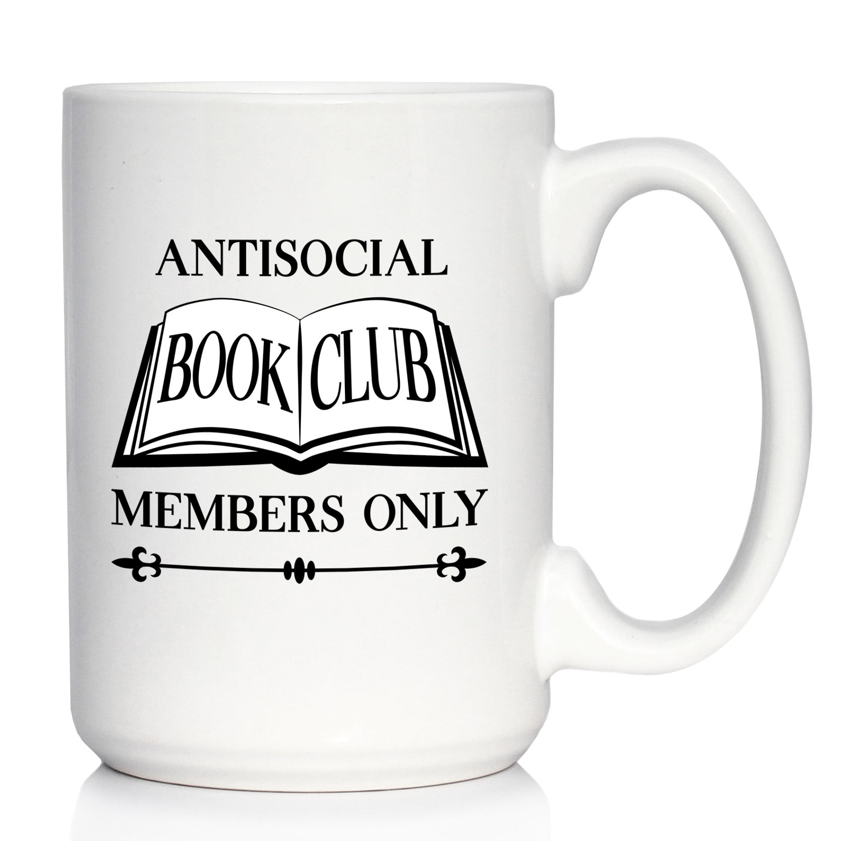 Antisocial Book Club Coffee Mug Funny Gifts for Introverts and Book Club White Ceramic Coffee Cup