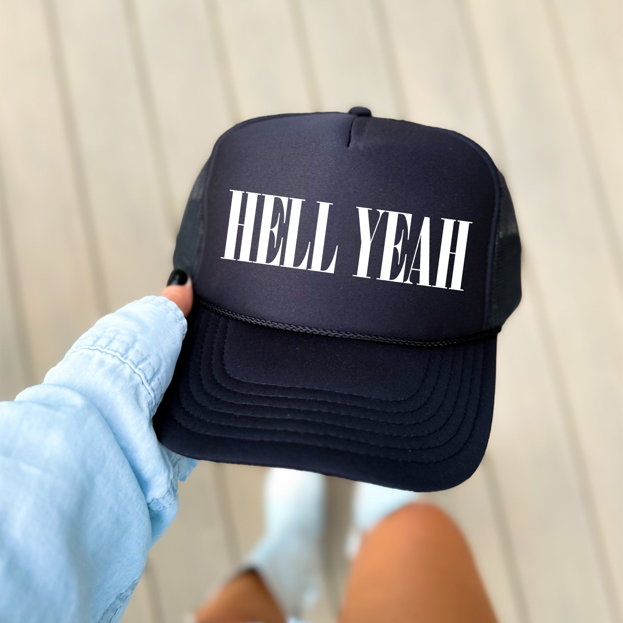 Hell Yeah, Sassy, Funny, Black Snapback Trucker Hat