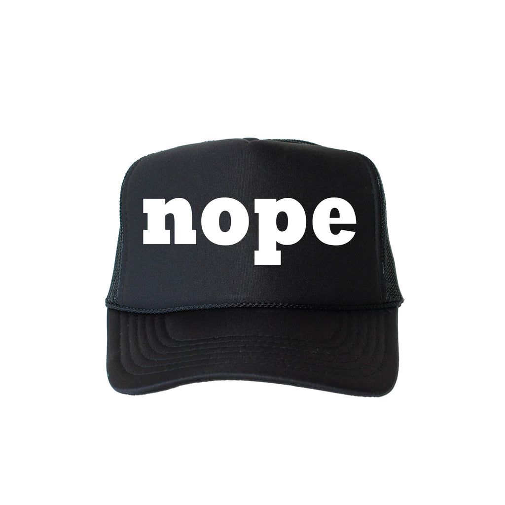 Nope, Sassy, Funny, Black Snapback Trucker Hat