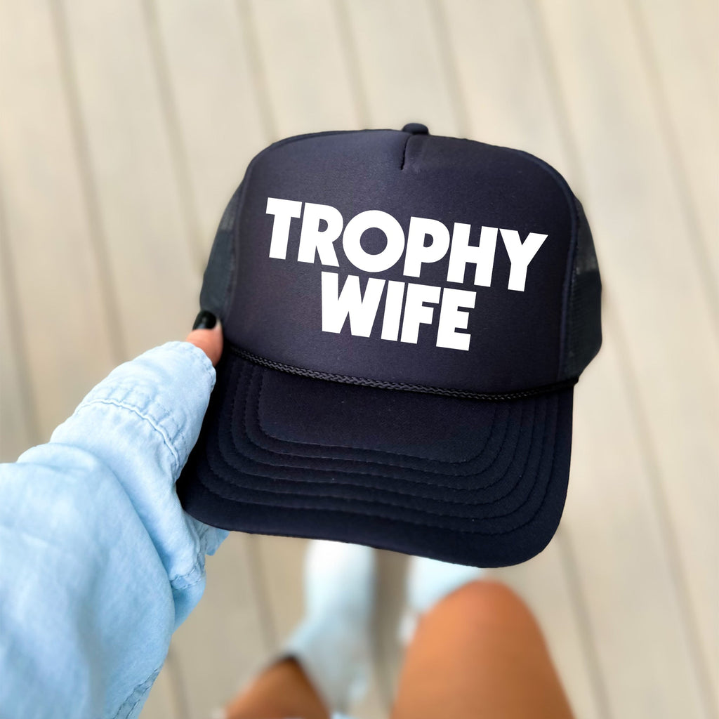 Trophy Wife, Sassy, Funny, Black Snapback Trucker Hat