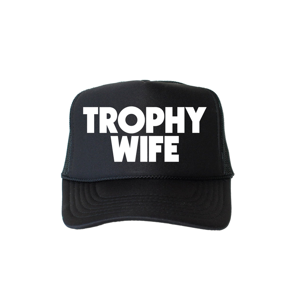 Trophy Wife, Sassy, Funny, Black Snapback Trucker Hat