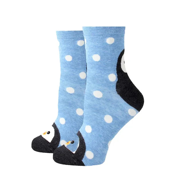 Women Socks New Funny Cute Cartoon Animal Cat Dog Parrot Novelty