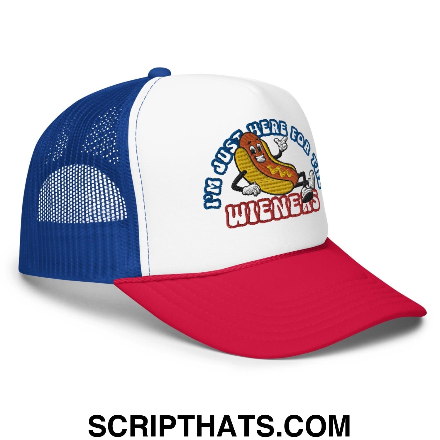 I'm Just Here for the Wieners 4th of July Funny Foam Trucker Hat