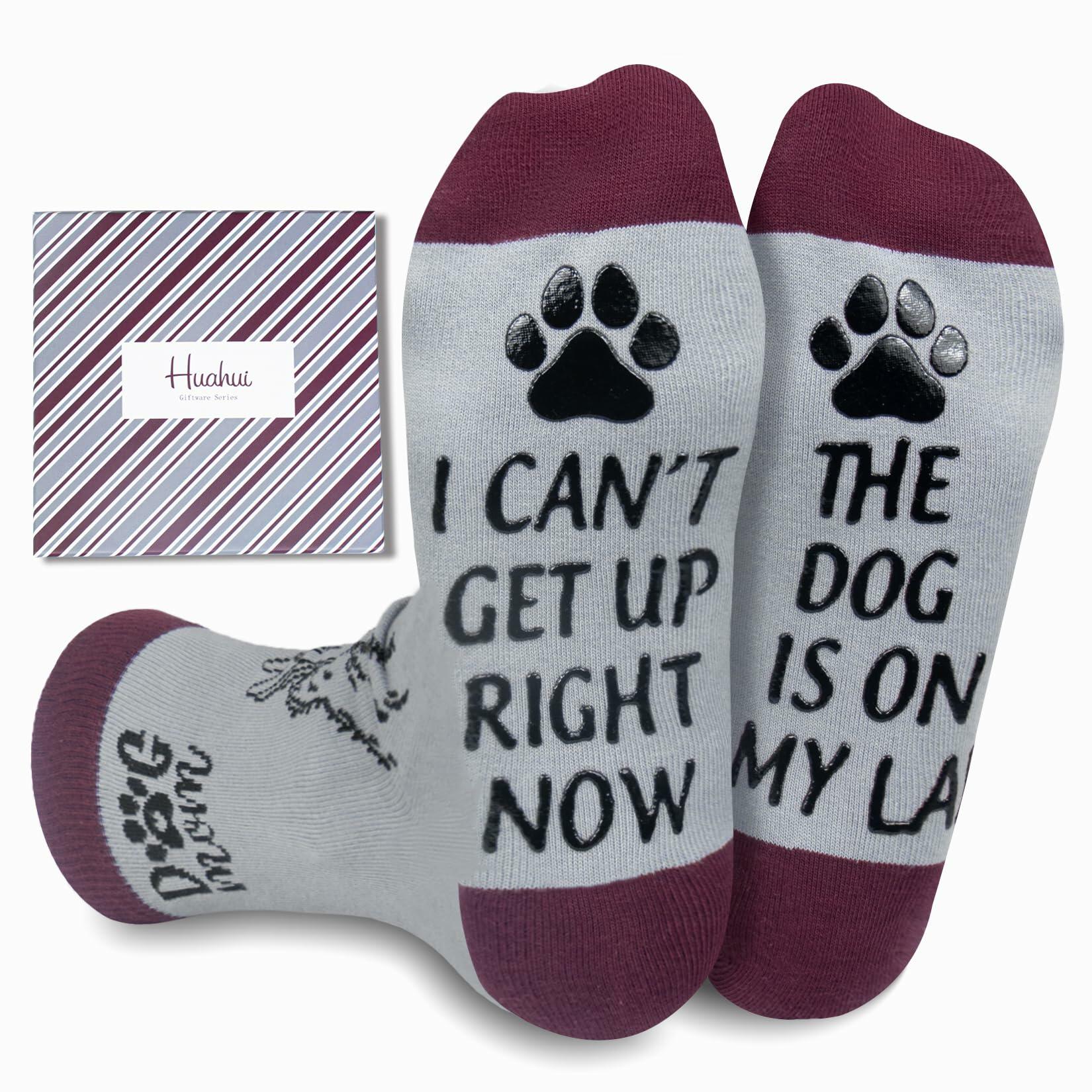 Huahui Dog Mom Socks for Women, Funny Dog Lover Gifts, 1 Pair