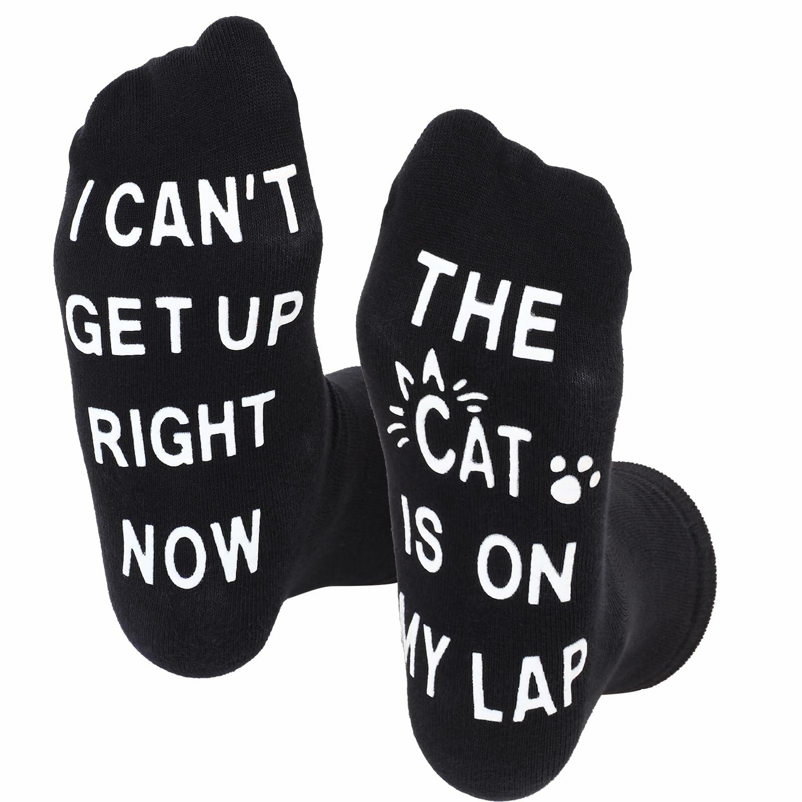 COMNICO Women's Novelty Socks Cat Dog Mom Funny Multi-color, 1 Pair
