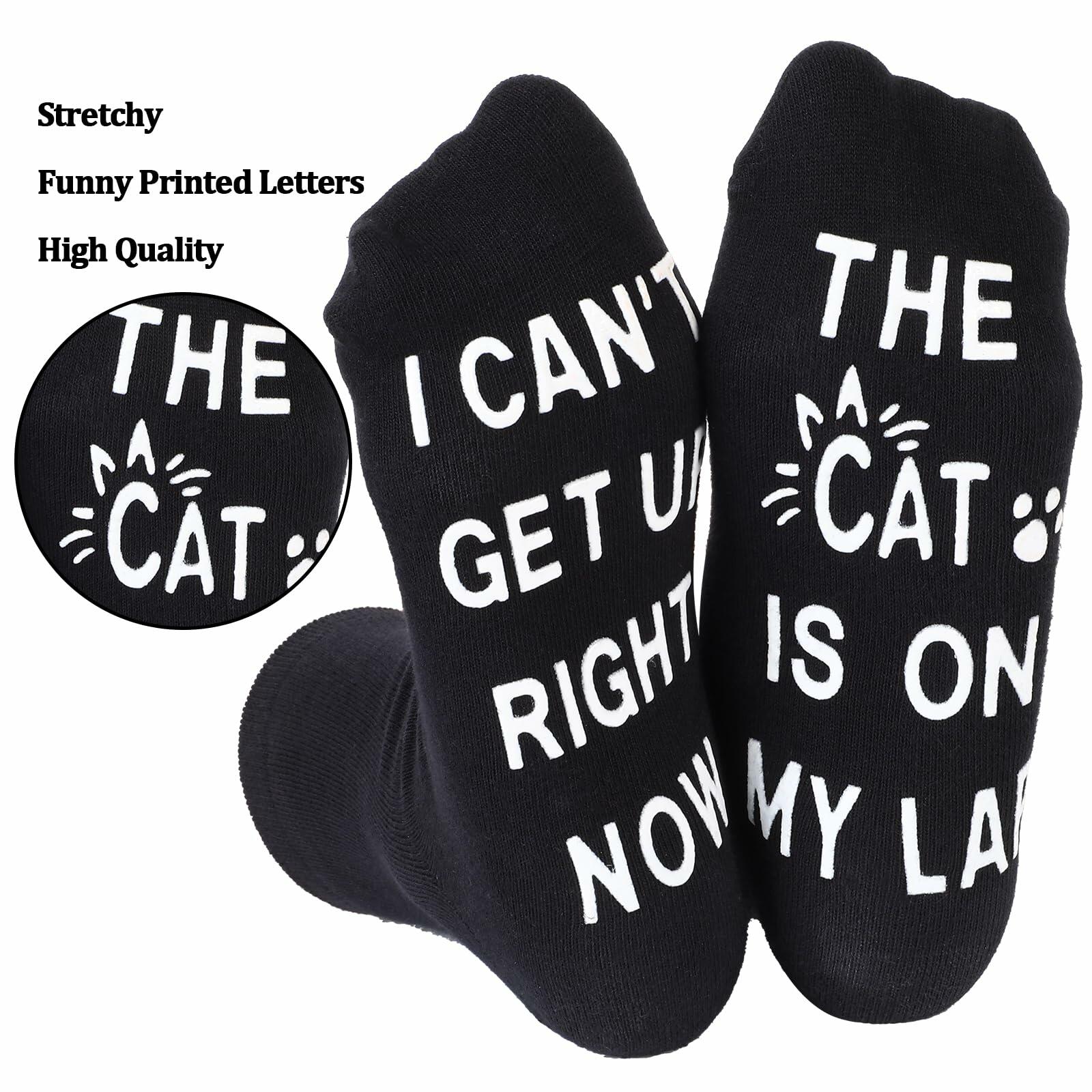 COMNICO Women's Novelty Socks Cat Dog Mom Funny Multi-color, 1 Pair